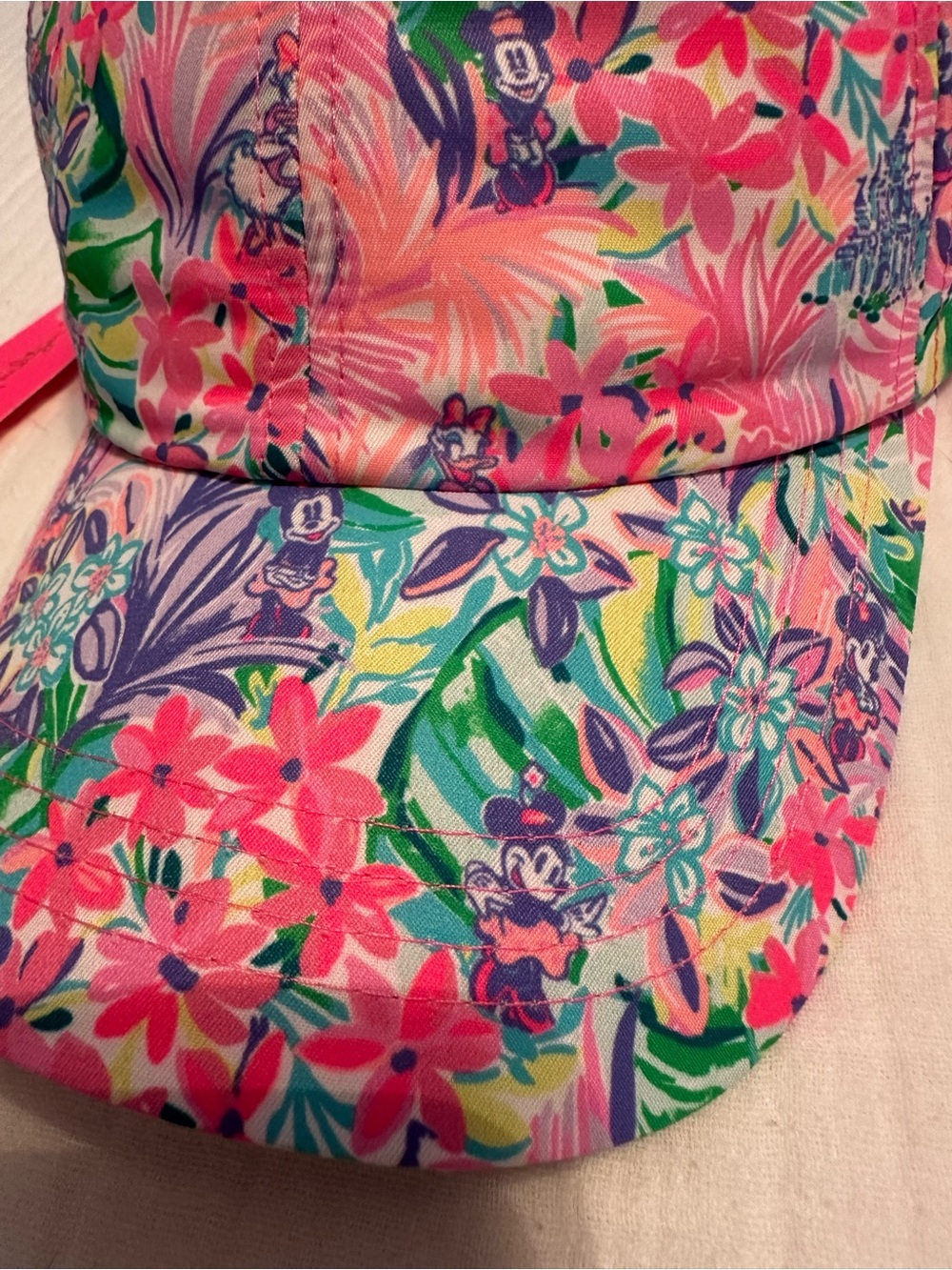 Disney+Lilly Pulitzer Tropical Floral Hidden Minnie/Daisy Ball Cap - Picture 3 of 7